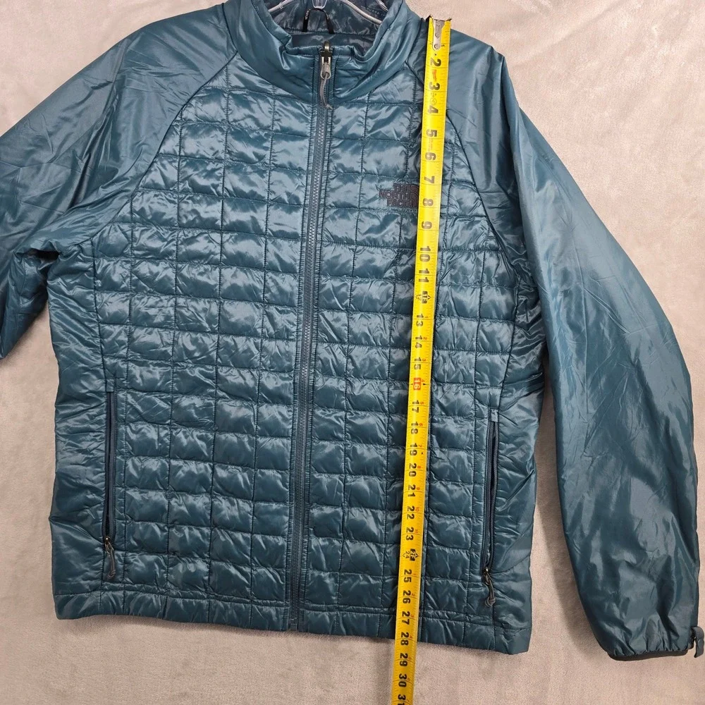 The North Face Thermoball Jacket Mens‎ Size Large Teal Blue Full zip Insulated